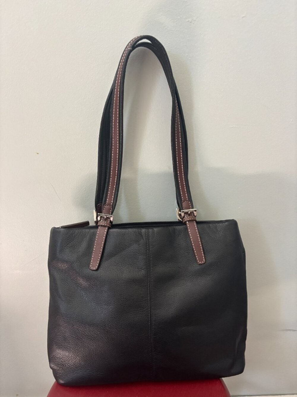 Stone Mountain Signature Collection Black Leather Tote NWT - Picture 3 of 4